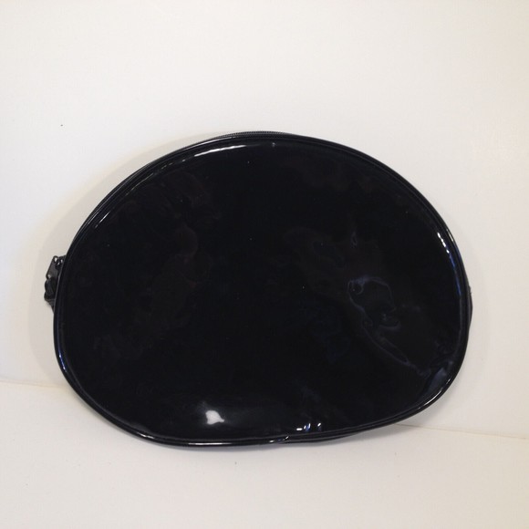 Vintage Avon Small Cosmetic Makeup Bag Coin Purse Shinny Black - Picture 8 of 12